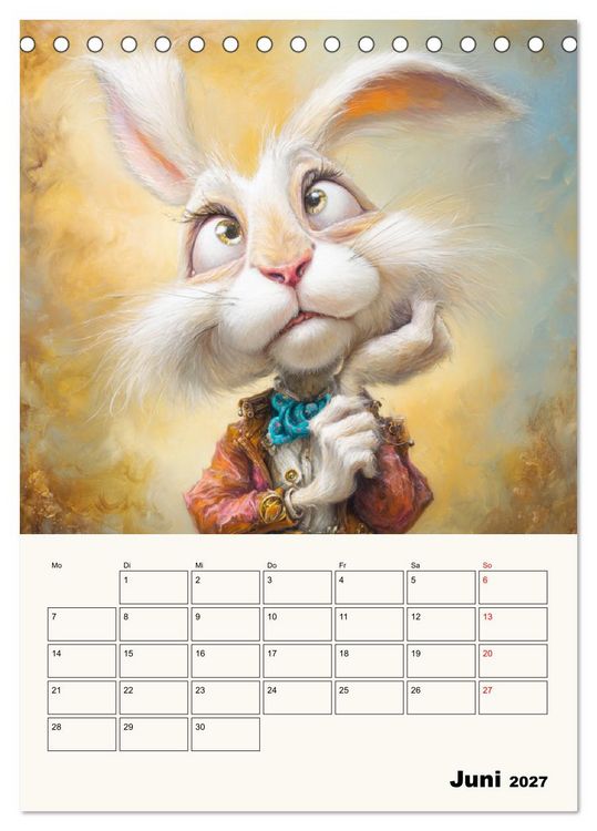 Produktbild: Wundersame Seelen. Kaninchen zwischen Fantasie, Humor und feiner Poesie (Tischkalender 2027 DIN A5 hoch), CALVENDO Monatskalender