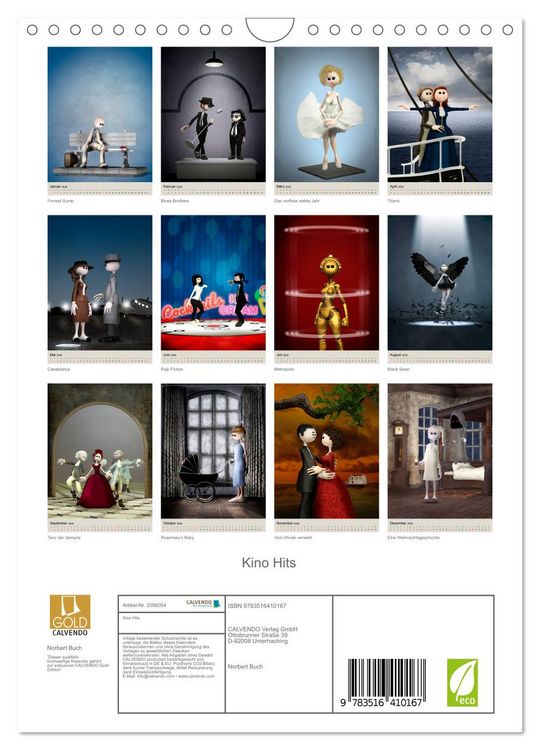 Produktbild: Kino Hits (Wandkalender 2026 DIN A4 hoch), CALVENDO Monatskalender