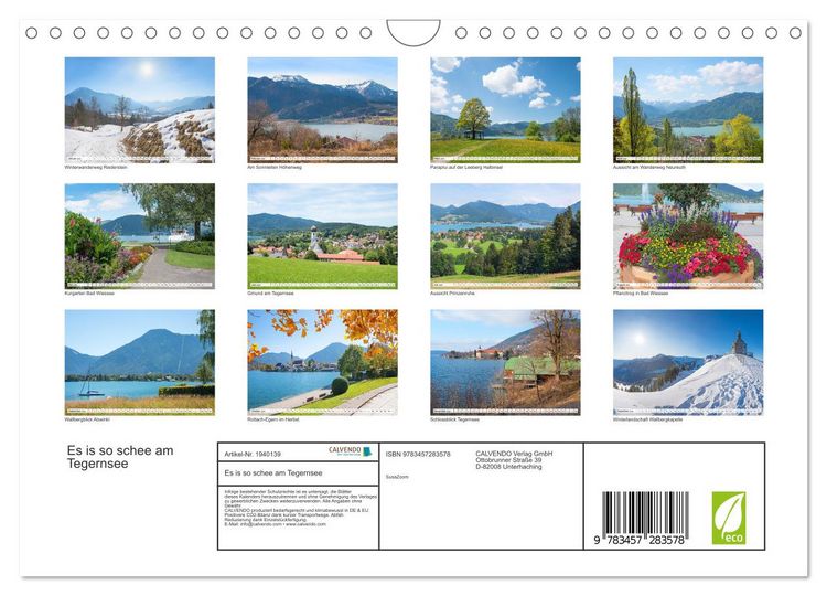 Produktbild: Es is so schee am Tegernsee (Wandkalender 2026 DIN A4 quer), CALVENDO Monatskalender