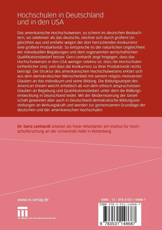 Produktbild: Hochschulen in Deutschland und in den USA