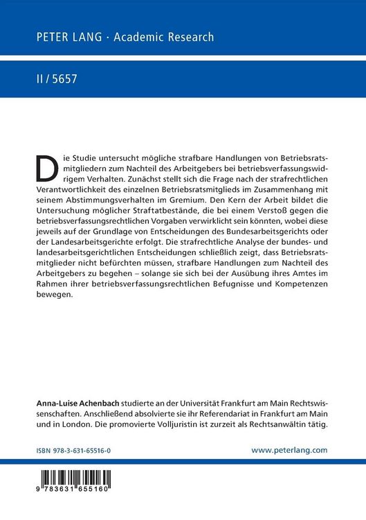 Produktbild: Zur Strafbarkeit von Betriebsratsmitgliedern