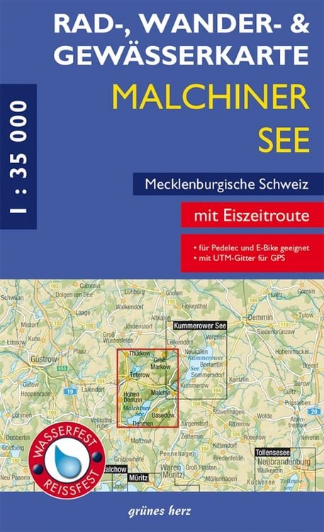Produktbild: Rad-, Wander- und Gew&auml;sserkarte Malchiner See, Mecklenburgische Schweiz