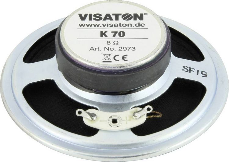 Produktbild: Visaton K 70 - 8 Ohm 2.8 Zoll 7cm Kleinlautsprecher 2W 8Ω Schwarz
