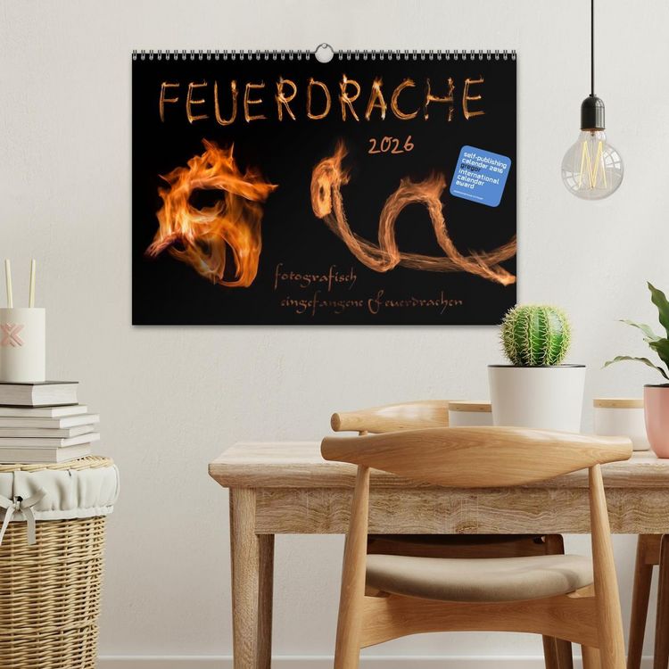 Produktbild: Feuerdrache (Wandkalender 2026 DIN A3 quer), CALVENDO Monatskalender