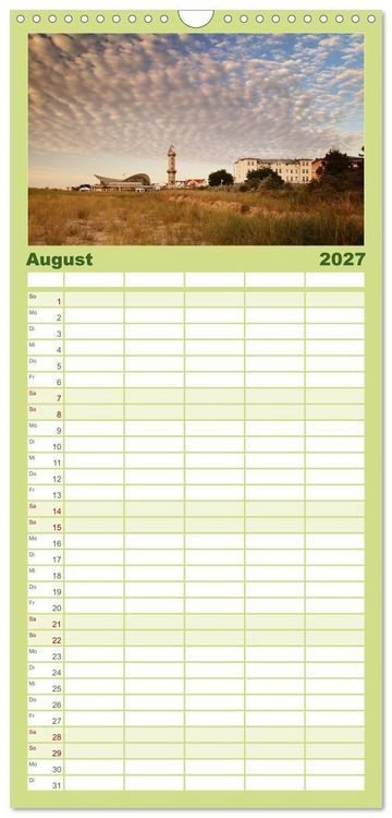 Produktbild: Familienplaner 2027 - Seebad Warnem&uuml;nde mit 5 Spalten (Wandkalender, 21 x 45 cm) CALVENDO