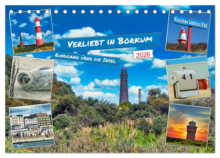 Produktbild: Verliebt in Borkum (Tischkalender 2026 DIN A5 quer), CALVENDO Monatskalender