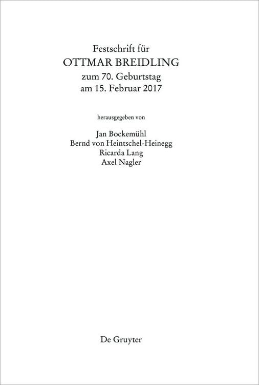 Produktbild: Festschrift f&uuml;r Ottmar Breidling zum 70. Geburtstag am 15. Februar 2017