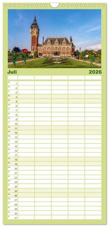 Produktbild: Familienplaner 2026 - Frankreich - Calais und die Opalk&uuml;ste mit 5 Spalten (Wandkalender, 21 x 45 cm) CALVENDO
