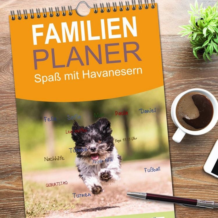 Produktbild: Familienplaner 2026 - Spa&szlig; mit Havanesern mit 5 Spalten (Wandkalender, 21 x 45 cm) CALVENDO