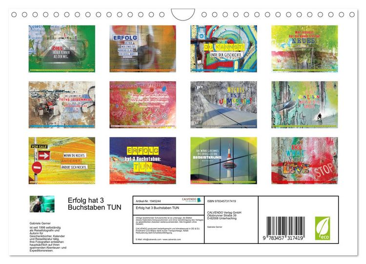 Produktbild: Erfolg hat 3 Buchstaben TUN (Wandkalender 2026 DIN A4 quer), CALVENDO Monatskalender