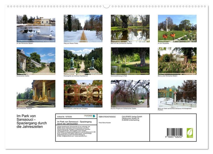 Produktbild: Im Park von Sanssouci - Spaziergang durch die Jahreszeiten (Wandkalender 2026 DIN A2 quer), CALVENDO Monatskalender