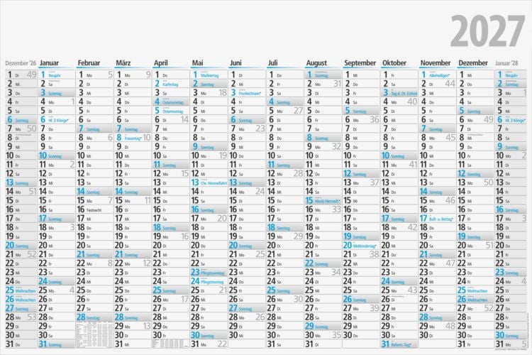 Produktbild: Plakatkalender 2027, 1020&times;680 mm