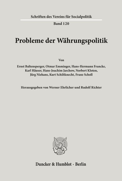 Produktbild: Probleme der W&auml;hrungspolitik.