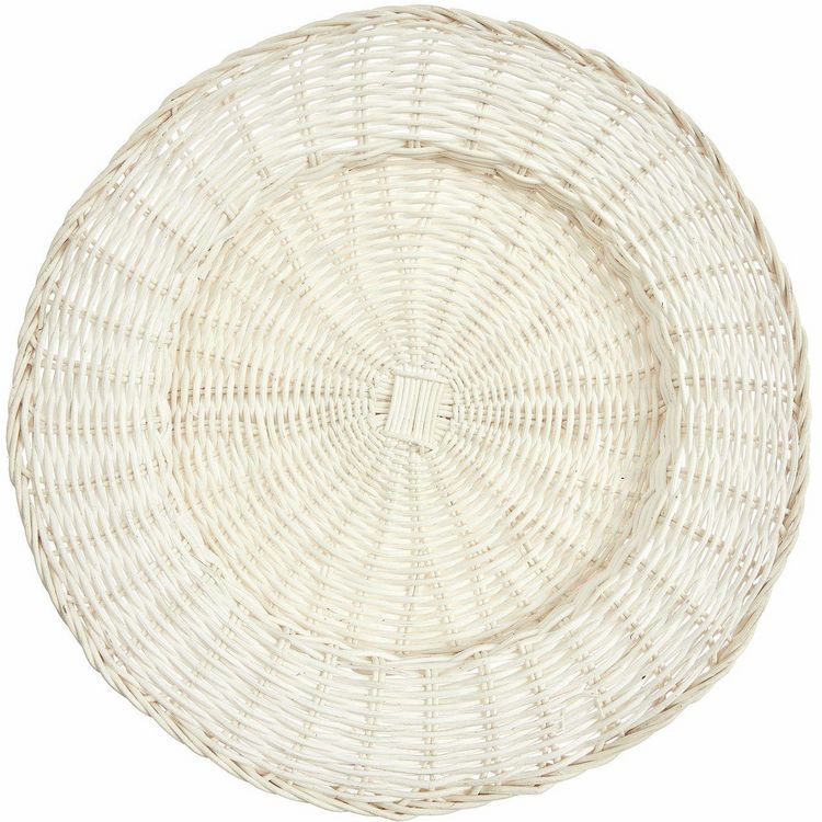 Produktbild: Rattan Deko-Teller, Wei&szlig;, &Oslash; 34 x 4cm