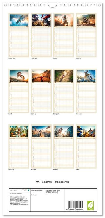 Produktbild: Familienplaner 2027 - MX - Motocross - Impressionen mit 5 Spalten (Wandkalender, 21 x 45 cm) CALVENDO