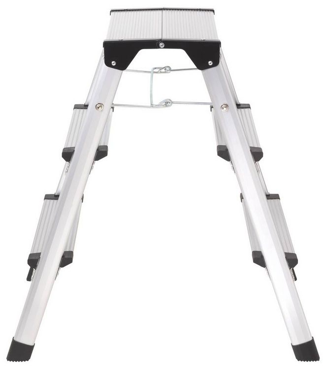 Produktbild: TOOLCRAFT TO-10104642 Aluminiumlegierung Stufen-Doppelleiter klappbar, Montage ohne Werkzeug Silber EN 14183 2.87 kg