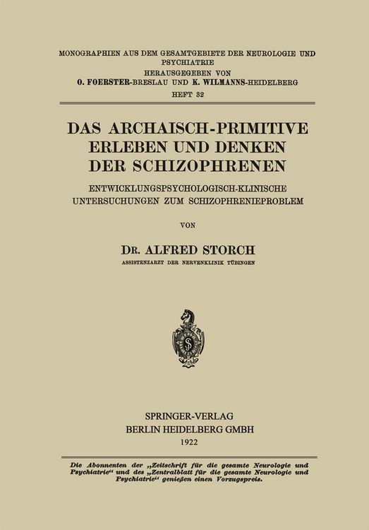 Produktbild: Das Archaisch-Primitive Erleben und Denken der Schizophrenen