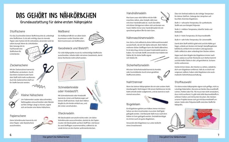 Produktbild: Die bunte N&auml;hschule f&uuml;r Kinder I 19 N&auml;hprojekte, Grundlagen & &Uuml;bungen