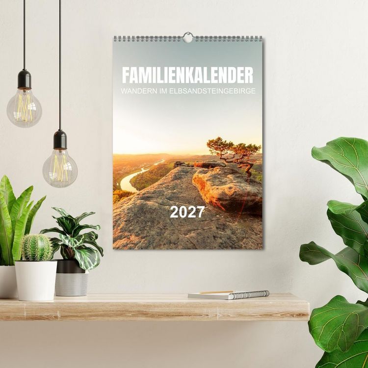 Produktbild: Familienkalender - Wandern im Elbsandsteingebirge (Wandkalender 2027 DIN A3 hoch), CALVENDO Monatskalender