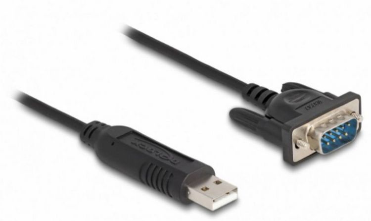 Produktbild: Delock USB-Kabel USB 2.0 USB-A Stecker, VGA 9pol. Stecker 0.50m Schwarz 66461