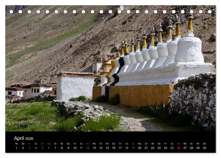 Produktbild: Buddhistische Ch&ouml;rten im Himalaya (Tischkalender 2026 DIN A5 quer), CALVENDO Monatskalender