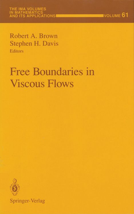 Produktbild: Free Boundaries in Viscous Flows
