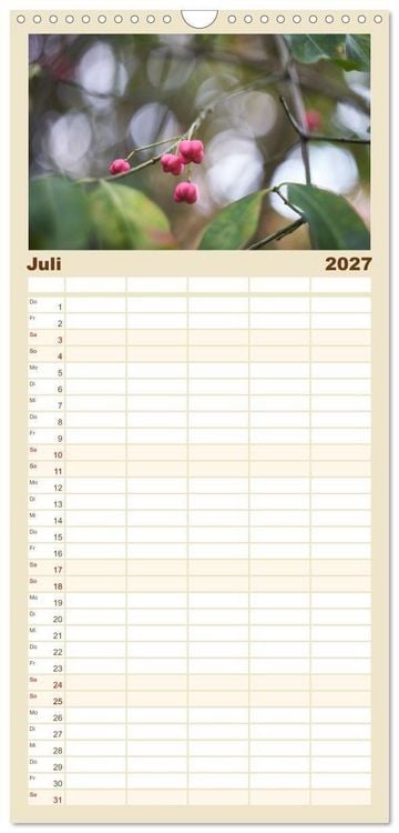 Produktbild: Familienplaner 2027 - Verbl&uuml;hte Sch&ouml;nheiten mit 5 Spalten (Wandkalender, 21 x 45 cm) CALVENDO