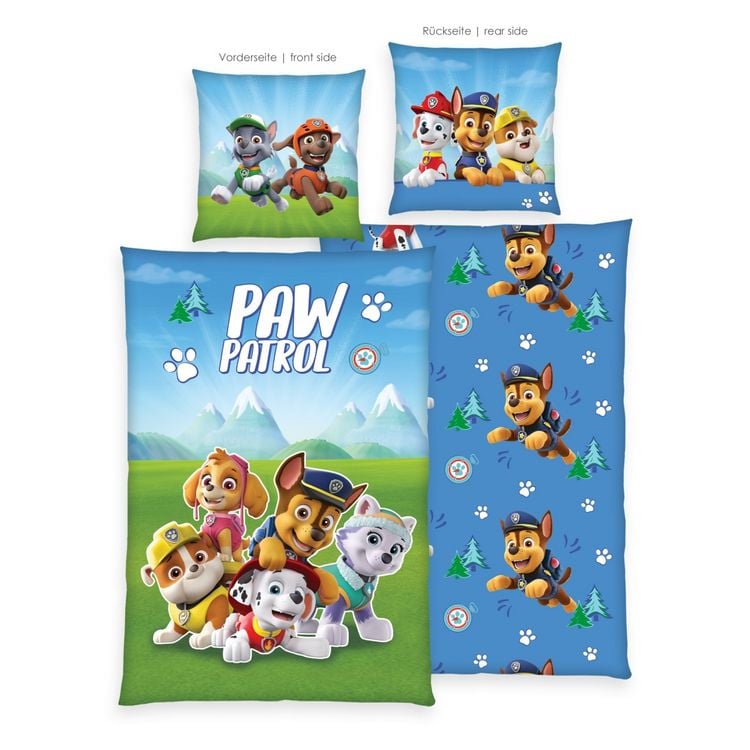 Produktbild: Klaus Hering 4432486050 - Paw Patrol Bettw&auml;sche, Paw Patrol Boys Glow in the dark, 80x80+135x200 cm