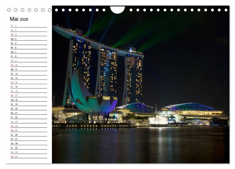 Produktbild: Singapur - Die Farben der Nacht (Wandkalender 2026 DIN A4 quer), CALVENDO Monatskalender