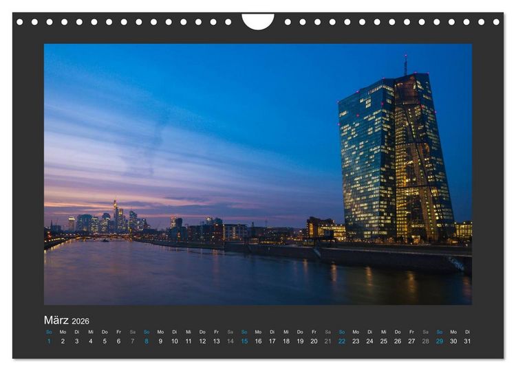 Produktbild: FRANKFURT - Nachtlichter 2026 (Wandkalender 2026 DIN A4 quer), CALVENDO Monatskalender