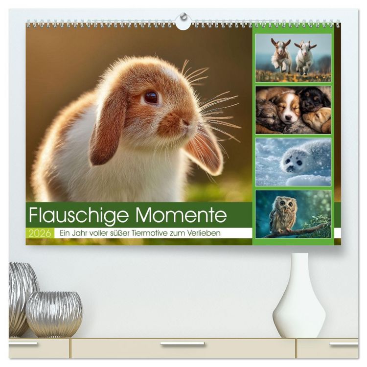 Produktbild: Flauschige Momente (hochwertiger Premium Wandkalender 2026 DIN A2 quer), Kunstdruck in Hochglanz