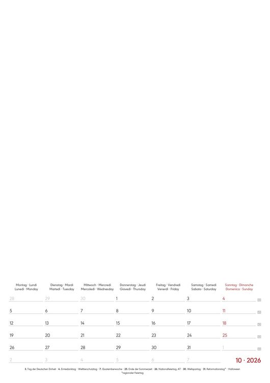 Produktbild: Kreativ-Kalender A4 Notiz 2026 mit Platz für Notizen - weiß - 21 x 29,7 - Do it yourself calendar A4 - datiert - Foto-Kalender - Alpha Edition
