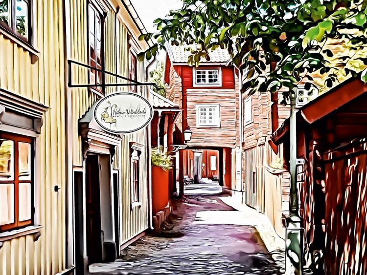 Produktbild: CALVENDO Puzzle Schwedengasse | 1000 Teile Lege-Gr&ouml;&szlig;e 64x48cm Foto-Puzzle f&uuml;r gl&uuml;ckliche Stunden