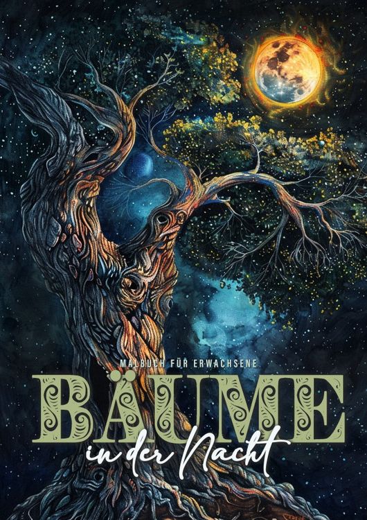 Produktbild: B&auml;ume in der Nacht Malbuch f&uuml;r Erwachsene