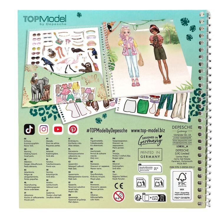 Produktbild: DEPESCHE TOPModel Stickerbuch Dress Me Up Safari