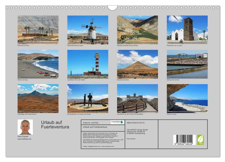 Produktbild: Urlaub auf Fuerteventura (Wandkalender 2026 DIN A3 quer), CALVENDO Monatskalender