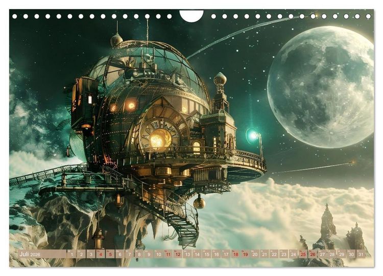 Produktbild: Steampunk im Weltall (Wandkalender 2026 DIN A4 quer), CALVENDO Monatskalender