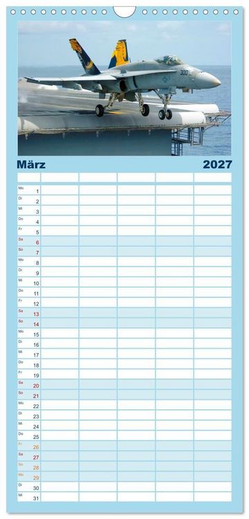 Produktbild: Familienplaner 2027 - Kampfjets - D&uuml;senj&auml;ger-Kalender mit 5 Spalten (Wandkalender, 21 x 45 cm) CALVENDO