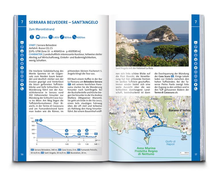 Produktbild: KOMPASS Wanderf&uuml;hrer Golf von Neapel, Ischia, Capri, Halbinsel Sorrent, Amalfi-K&uuml;ste und Cilento, 60 Touren mit Extra-Tourenkarte