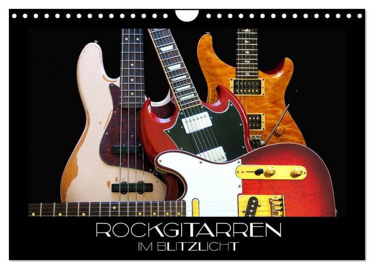 Produktbild: Rockgitarren im Blitzlicht (Wandkalender 2026 DIN A4 quer), CALVENDO Monatskalender