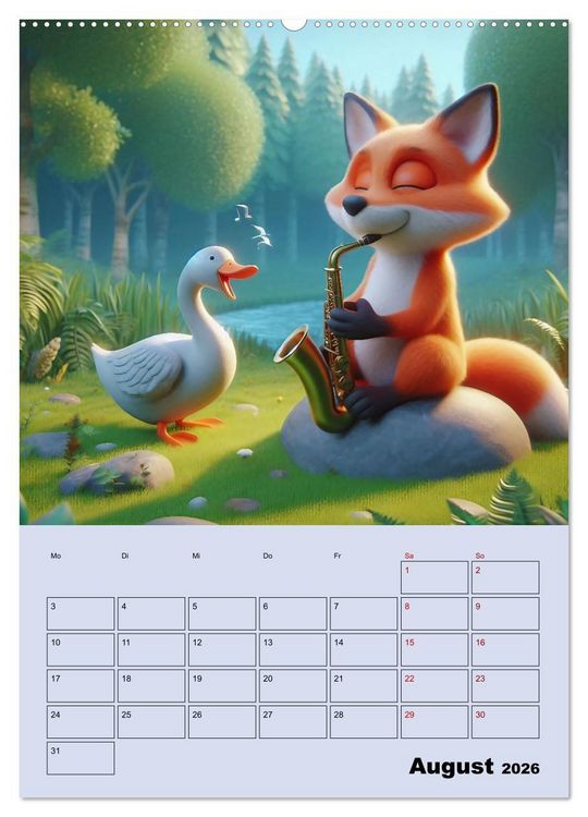 Produktbild: Waldtiere machen Musik (hochwertiger Premium Wandkalender 2026 DIN A2 hoch), Kunstdruck in Hochglanz