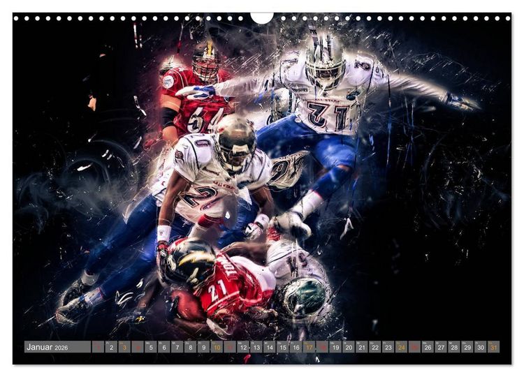 Produktbild: American Football - so cool (Wandkalender 2026 DIN A3 quer), CALVENDO Monatskalender