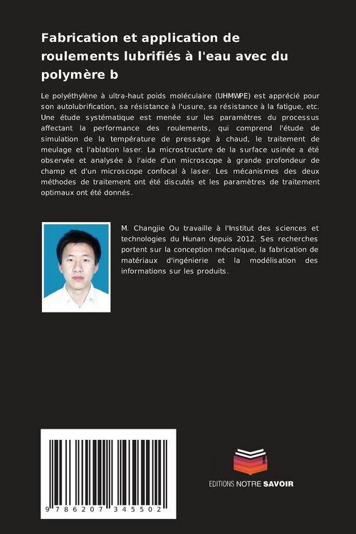 Produktbild: Fabrication et application de roulements lubrifi&eacute;s &agrave; l'eau avec du polym&egrave;re b