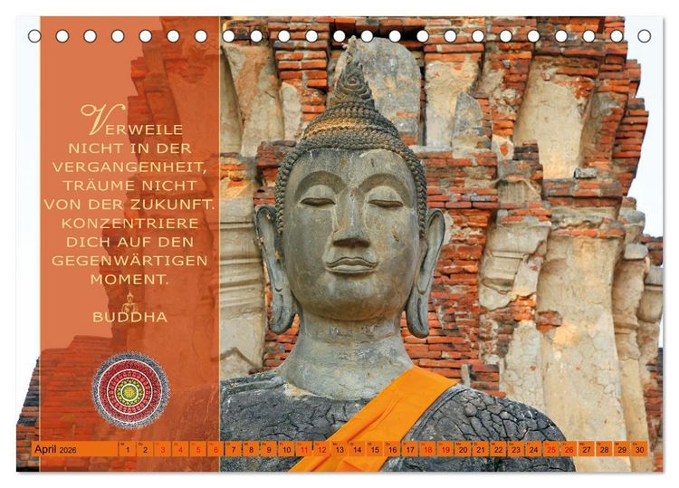 Produktbild: Unterwegs zur Erleuchtung Buddhistische Weisheiten (Tischkalender 2026 DIN A5 quer), CALVENDO Monatskalender