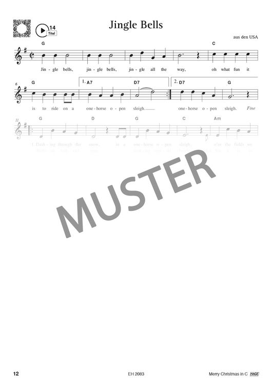 Produktbild: Merry Christmas f&uuml;r C-Instrumente (Querfl&ouml;te, Oboe)