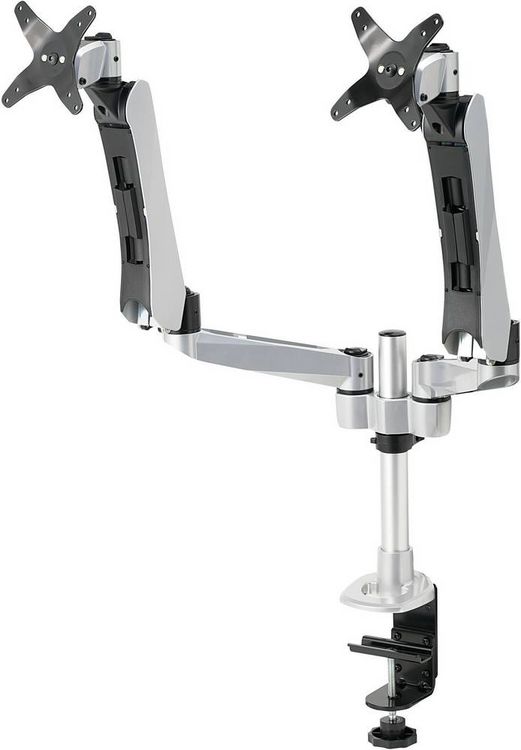 Produktbild: SpeaKa Professional Monitor-Tischhalterung SP-3947568 Flex 2 Display(s) 25,4cm (10") - 68,6cm (27") Schwarz, Silbe