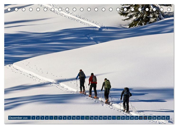 Produktbild: Skimountaineering - Erobere die Berge im Winter (Tischkalender 2026 DIN A5 quer), CALVENDO Monatskalender