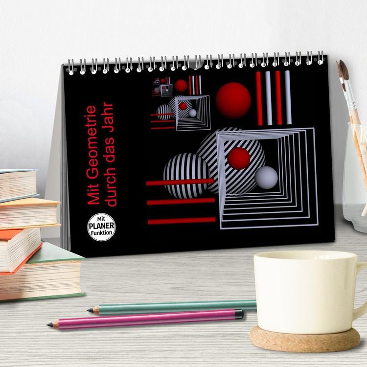 Produktbild: Mit Geometrie durch das Jahr (Tischkalender 2026 DIN A5 quer), CALVENDO Monatskalender