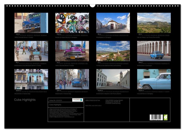 Produktbild: Cuba Highlights (Wandkalender 2026 DIN A2 quer), CALVENDO Monatskalender