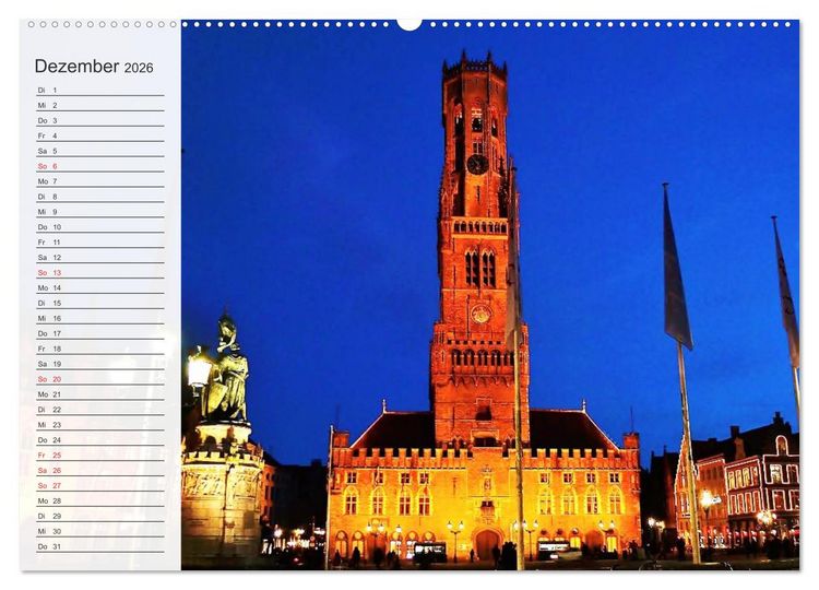 Produktbild: Belgien entdecken - Br&uuml;gge und Leuven (Wandkalender 2026 DIN A2 quer), CALVENDO Monatskalender